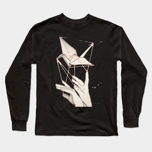 Hands Origami Long Sleeve T-Shirt by theprometeus